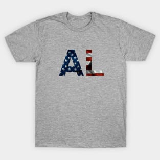 Alabama  American Flag Abbreviation T-Shirt